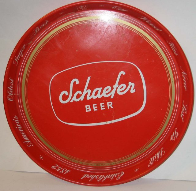 old vintage 1960s SCHAFER METAL BEER tin TRAY