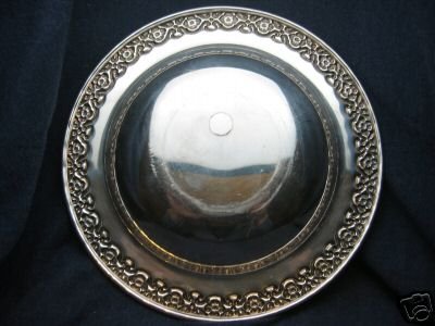 old vintage ornate SILVERPLATE fruit bowl ~ antiqued