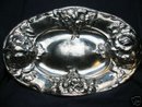 old vintage SILVERPLATE serving platter ~ engraved