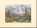 old vintage 1950s CALIFORNIA LANDSCAPE litho print