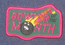 old vintage BOWLER OF THE MONTH Bowling patch
