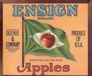 old vintage ENSIGN APPLES CRATE fruit LABEL