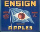 old vintage ENSIGN APPLES CRATE fruit LABEL