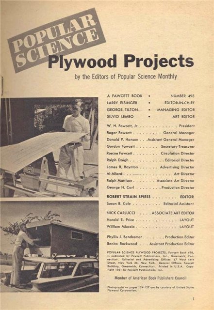 1961 Popular Science Magazine * Plywood Projects