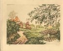 old PARIS ETCHING SOCIETY French Landscape Print