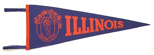 Rose Bowl Pennant - Illinois 1947