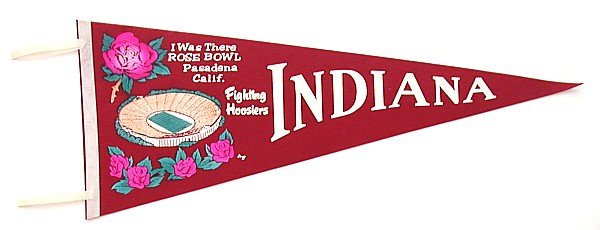 1968 ROSE BOWL PASADENA Felt Pennant INDIANA