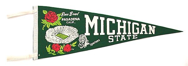Michigan Rose Bowl Felt Pennant - 1966