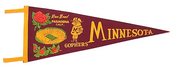 Minnesota Rose Bowl Felt Pennant 1961 1962