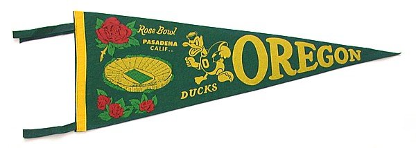 Oregon Rose Bowl Felt Pennant 1958