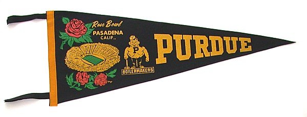 Purdue Rose Bowl Felt Pennant 1967