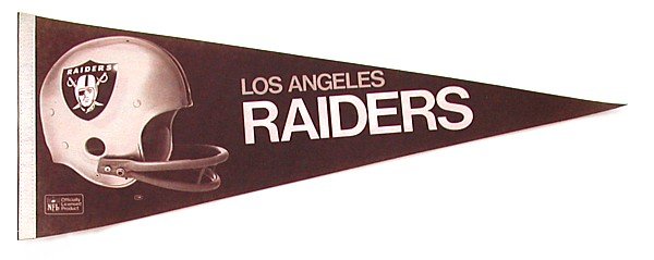 1980S LA RAIDERS Felt FOOTBALL Pennant * LOS
