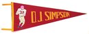 1978 O.J. SIMPSON Felt FOOTBALL Pennant *