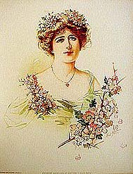 5 old vintage VICTORIAN LITHO prints * ACTRESS