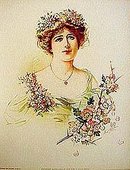 5 old vintage VICTORIAN LITHO prints * ACTRESS