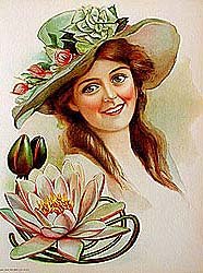 6 old vintage VICTORIAN LITHO prints * FLOWER