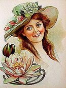6 old vintage VICTORIAN LITHO prints * FLOWER