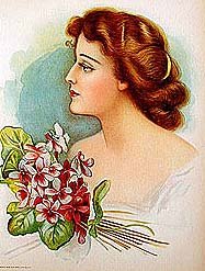 6 old vintage VICTORIAN LITHO prints * FLOWER