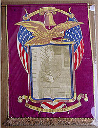 Old Vintage 1944 LET FREEDOM RING fabric banner