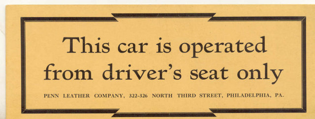 old vintage PENN LEATHER CAR SEAT cardboard ad plaque