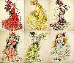 6 old vintage VICTORIAN LITHO PRINTS * ny show