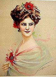 5 old vintage VICTORIAN LITHO PRINTS * ladies