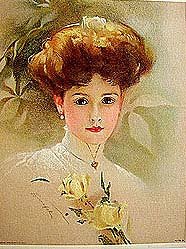 5 old vintage VICTORIAN LITHO PRINTS * ladies