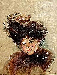 5 old vintage VICTORIAN LITHO PRINTS * ladies