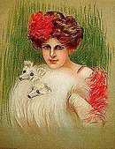 4 old vintage VICTORIAN LITHO PRINTS * LOVELY