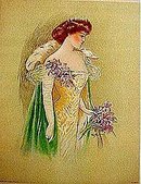 4 old vintage VICTORIAN LITHO PRINTS * LOVELY