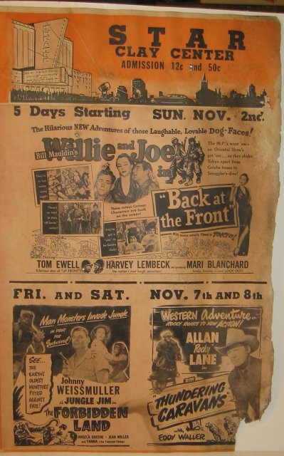 1952 Star Clay Movie Theatre Sign Poster