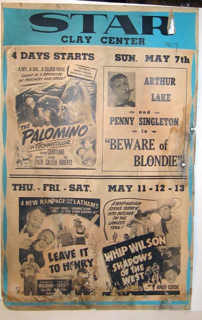 Star Clay 1940s Movie Theatre Sign Poster