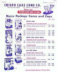 Hopalong Cassidy Crispo Cone Catalog Sheet