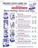 Hopalong Cassidy Crispo Cone Catalog Sheet
