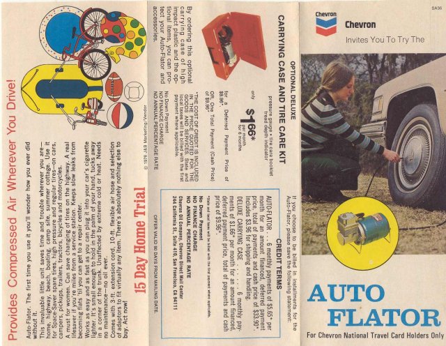 VINTAGE CHEVRON PAMPHLET ~ Auto Flator Ad