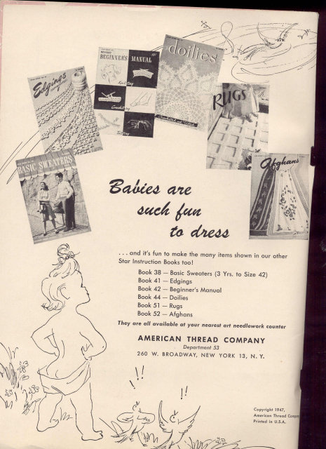 VINTAGE KNITTING BOOK ~ 1947CROCHETING BABY CLOTHES BOOK