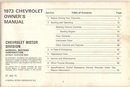 1973 Chevrolet Owners Manual