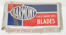 VINTAGE RAZOR BLADES ~ HARMONY RAZOR BLADES ~ 1930S STORE DISPLAY BOX