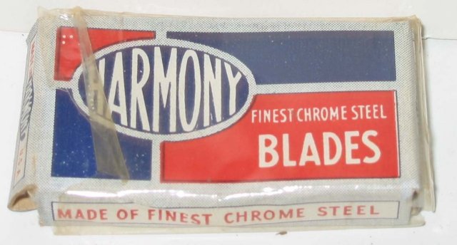 VINTAGE RAZOR BLADES ~ HARMONY RAZOR BLADES ~ 1930S STORE DISPLAY BOX