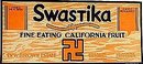 Swastika Pears California Fruit Sign 1920s