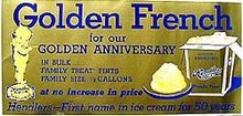 KEWPIE GOLDEN FRENCH ICE CREAM POSTER ~ GOLD ANNIVERSARY