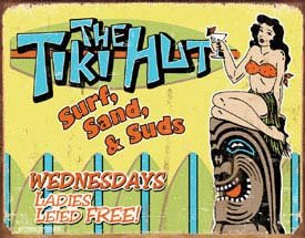 TIKI HUT SIGN ~ METAL SAND