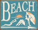 BEACH BATHING SIGN ~ METAL