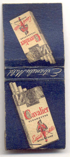 Cavalier Cigarettes Matchbook