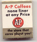 A&P GROCERY COFFEE MATCHBOOK 1940s