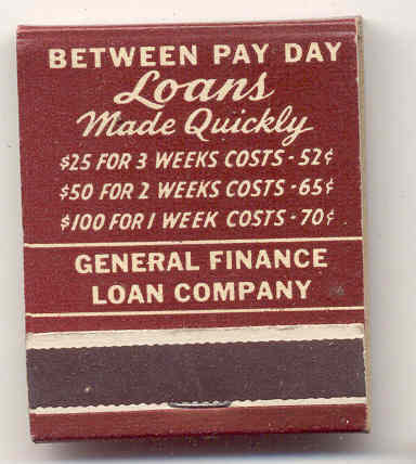 GENERAL FINANCE MATCHBOOK ~ ANdover3