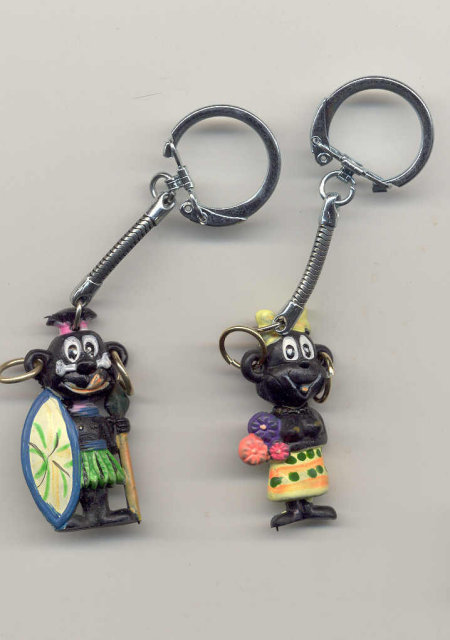 TIKI MEN KEYCHAINS ~ TOYS 1960s