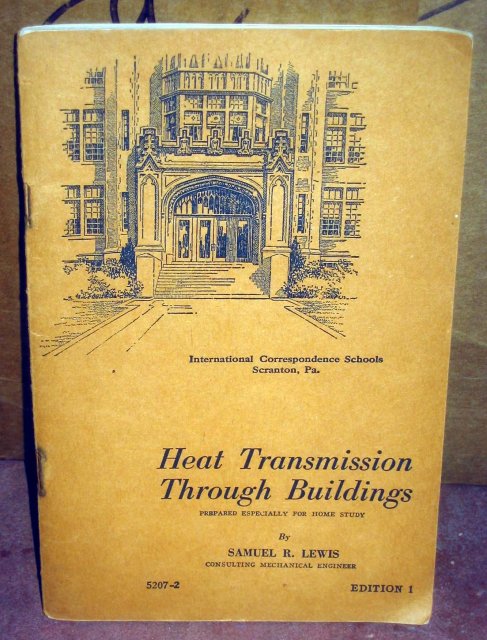 VINTAGE 1940S BOOK ~ HEAT TRANSMISSION THROUGH BUILDINGS BOOKLET 1940s