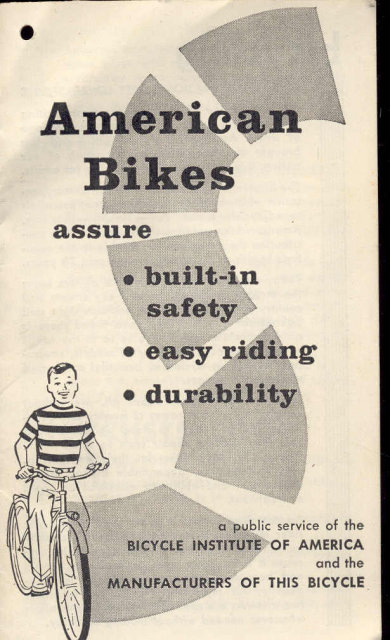 VINTAGE BIKE PAMPHLET ~ AMERICAN