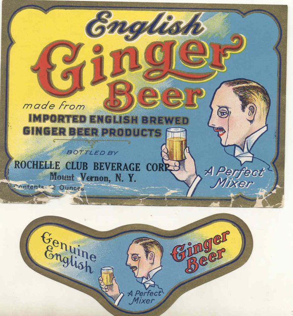 GINGER BEER NECK BOTTLE LABELS 1940S